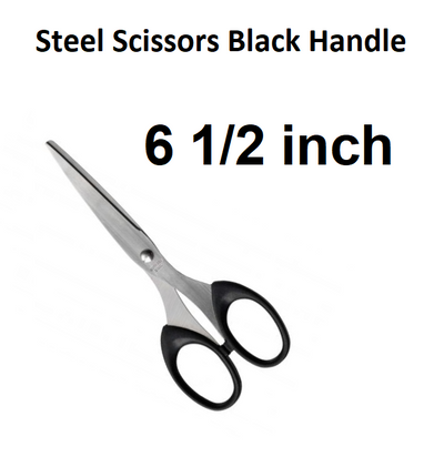6 inch - Steel Scissors Black Handle