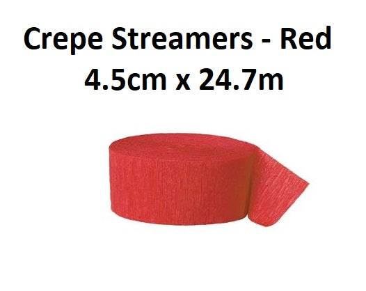 Crepe Paper Streamers - Red