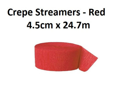 Crepe Paper Streamers - Red