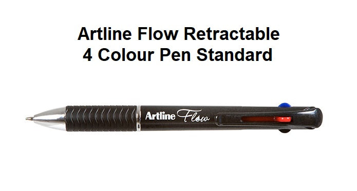 Artline Flow Retractable 4 Colour Pen Standard