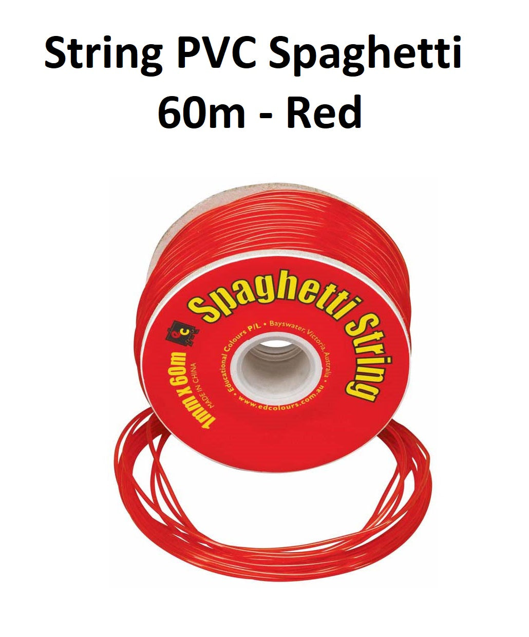 Red 60m - Spaghetti String PVC Roll