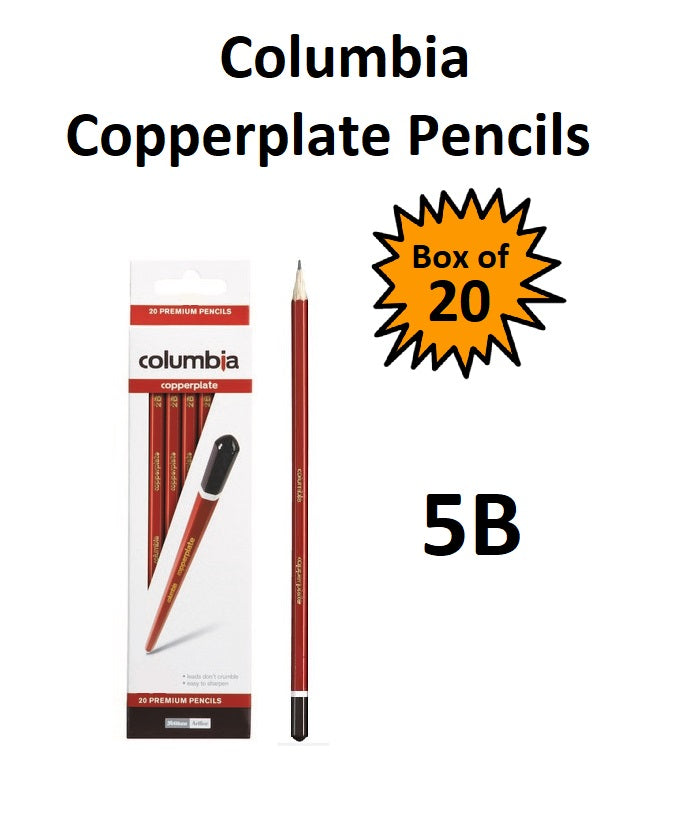 Columbia Copperplate Pencils  - Box of 20 - 5B