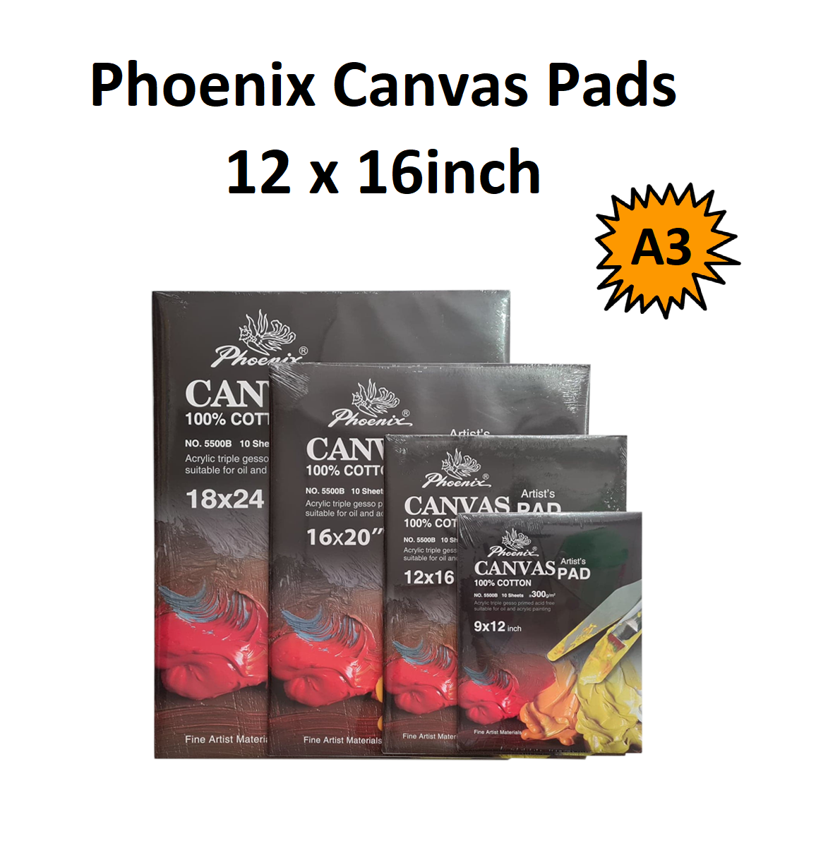 12 x 16 inch (A3) - Canvas Pad