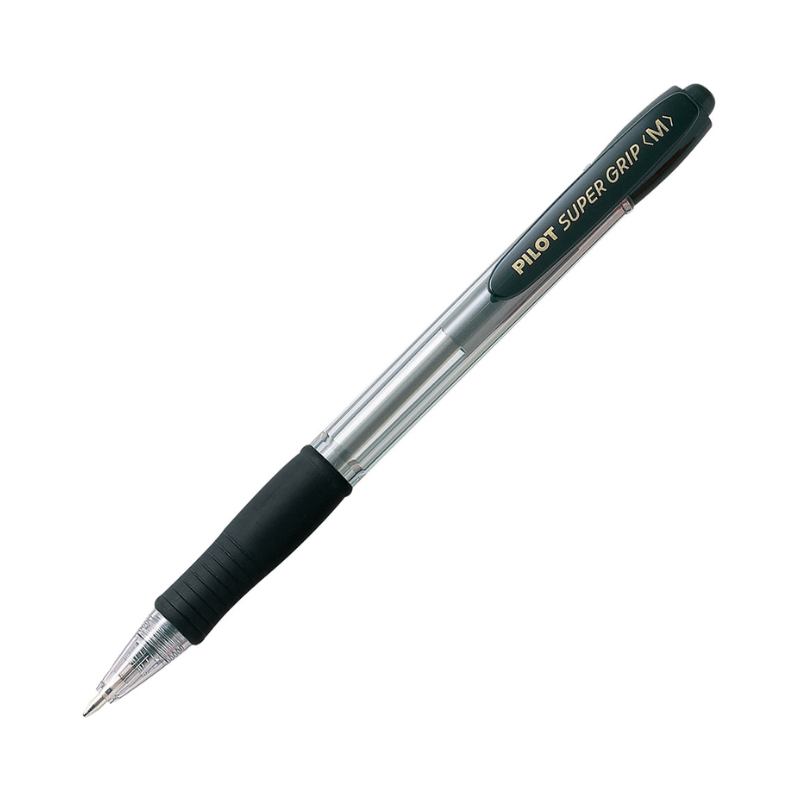 Black - Pilot Super Grip Pen Medium Tip