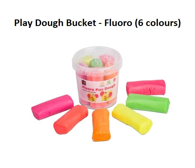 Play Dough Bucket - Fluoro (6 colours)
