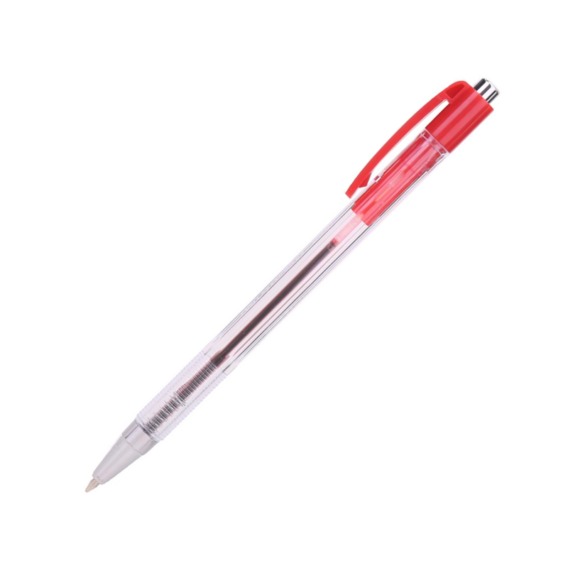Deli Retractable Ballpoint Pens - Red