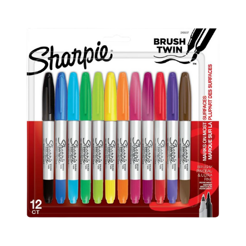 Twin Brush Set of 12 - Fine Tip Sharpie Markers