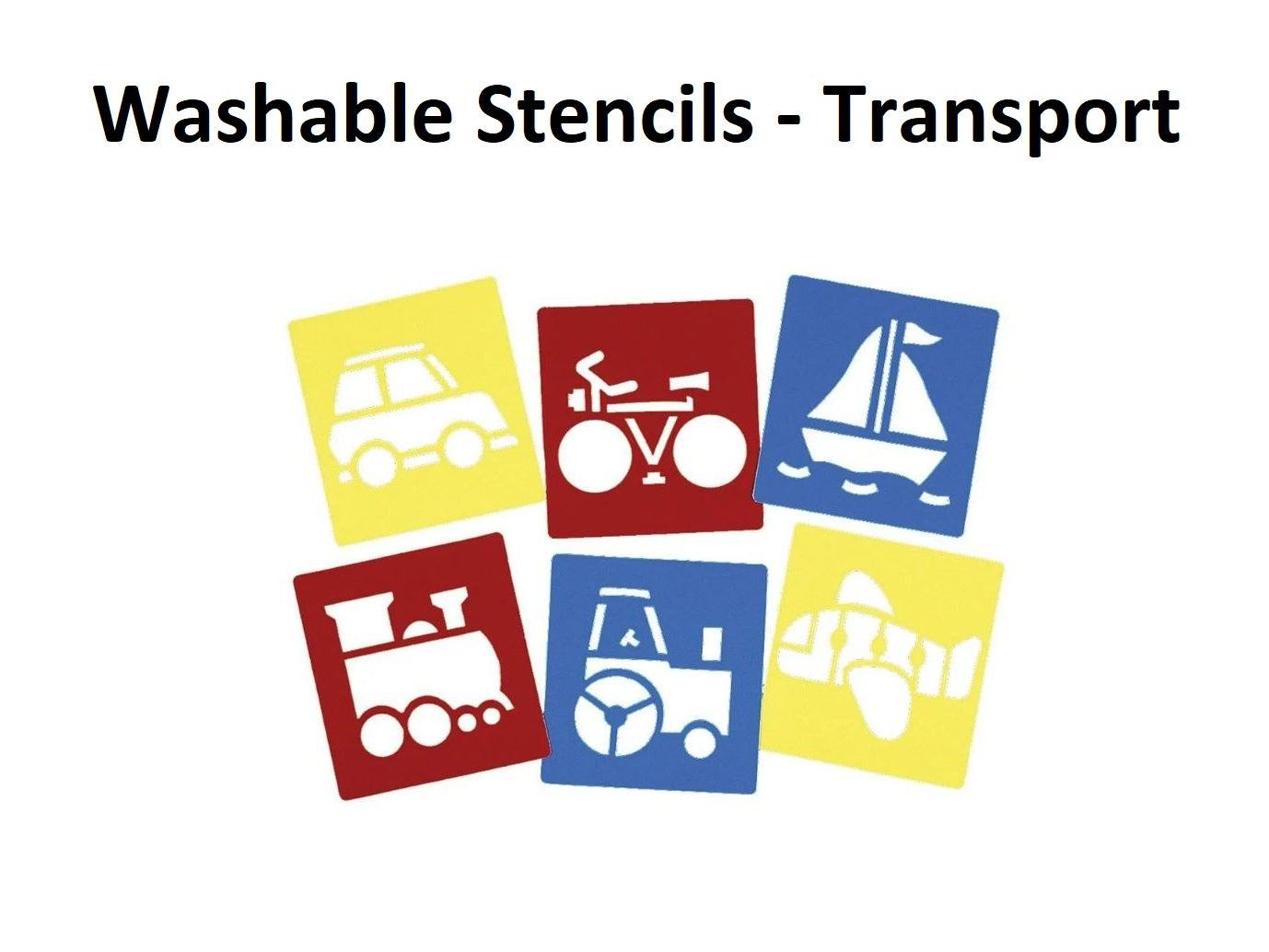 Washable Stencils (14 x 15cm) - Transport 6's