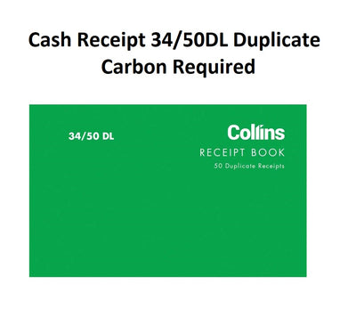 Receipt Book - 34/50 DL 1 Per Page (NCR)