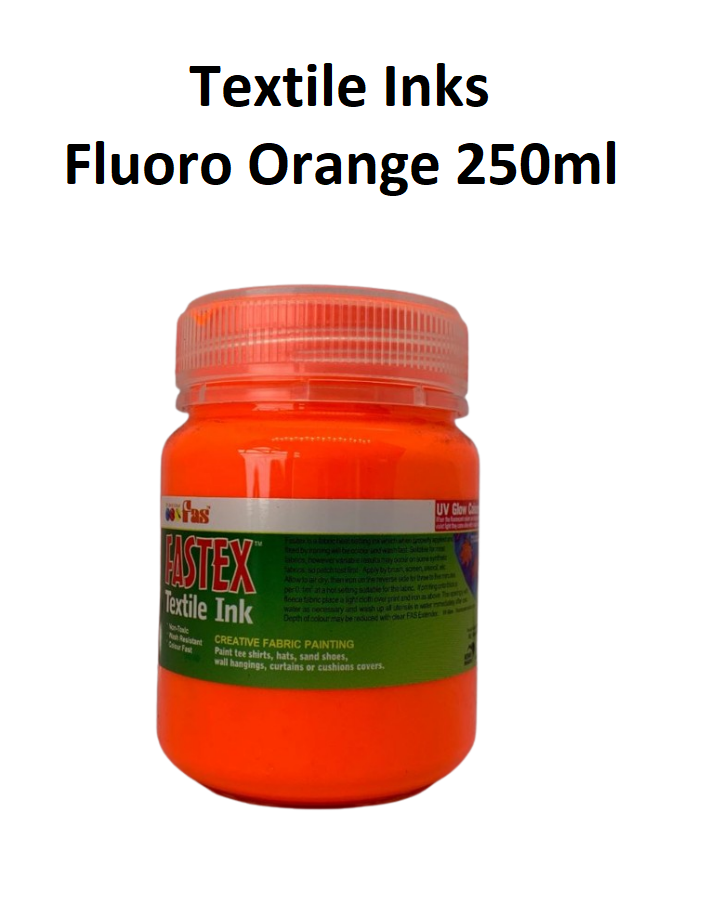 Fluoro Orange 250mL - FAStex Textile Inks