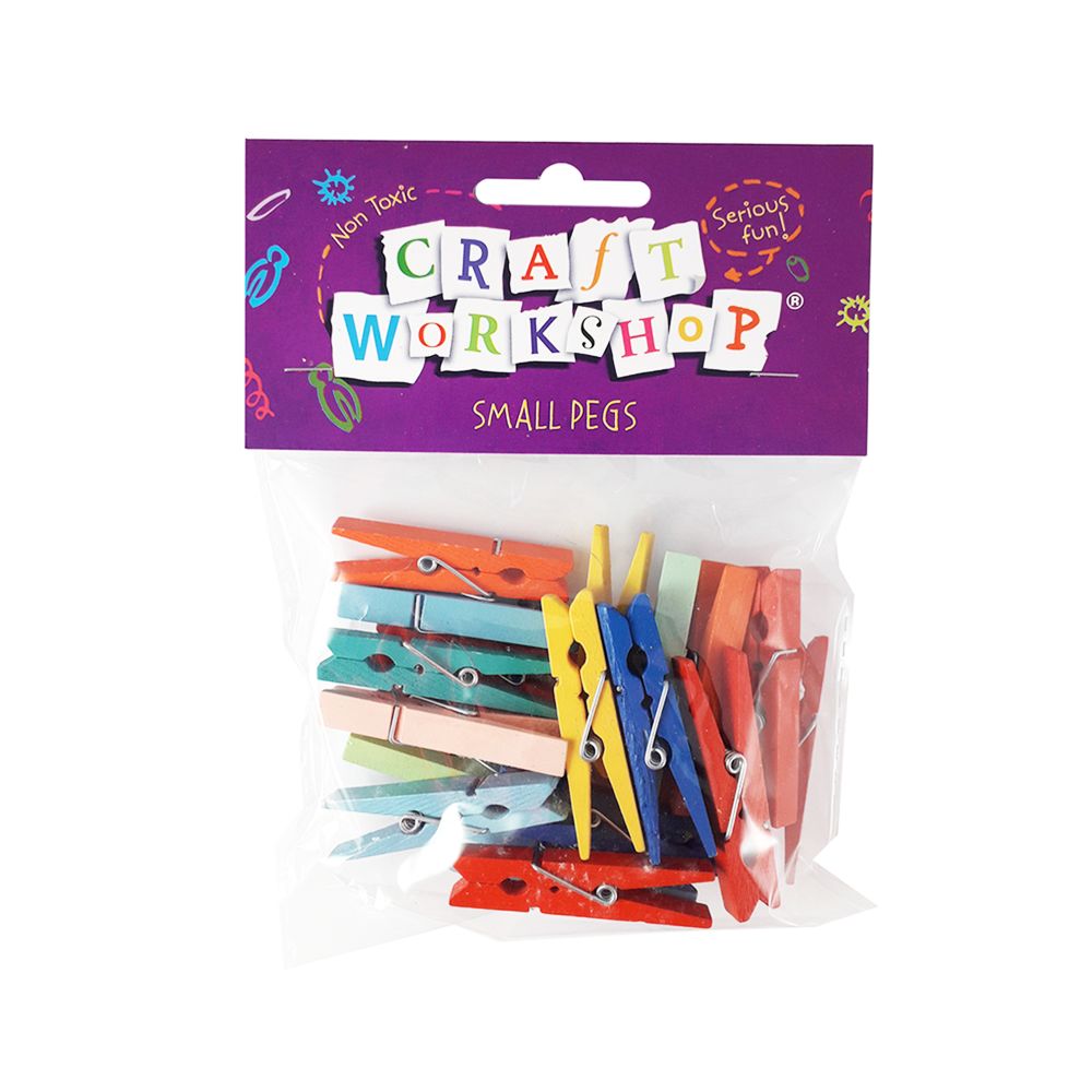 Wooden Pegs - 48mm Coloured (40pcs)