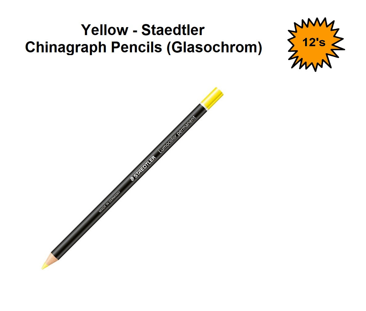 Yellow 12's - Staedtler Chinagraph Pencils (Glasochrom)