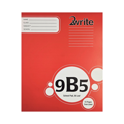 9B5 - School White Pad - 7mm Lined