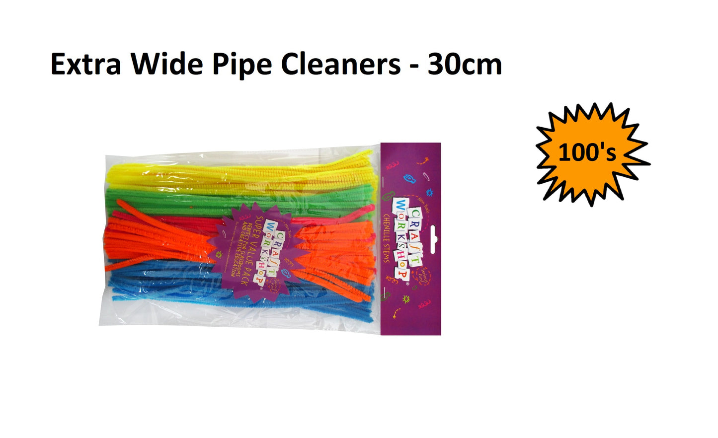 Pipe Cleaners - Extra Wide 30cm (100pcs)