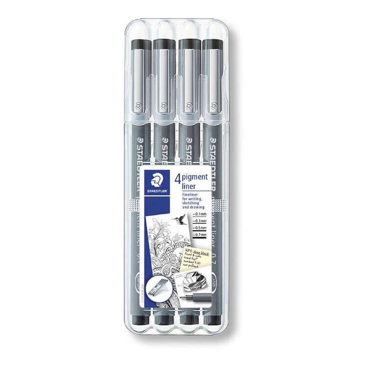 Set of 4 Black - Staedtler Pigment Liner Pens