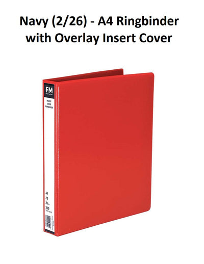 Red (2/26) - A4 Ringbinder with Overlay Insert Cover