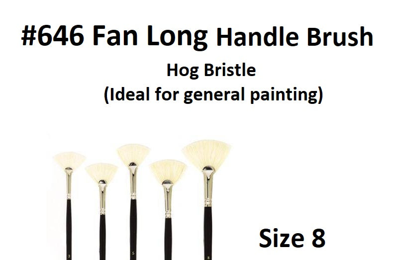 Size 8 - Fan Brush Squirrel 646 Long Handle
