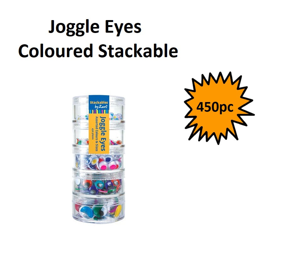 Wiggle Eyes - Coloured Asst (450pcs)