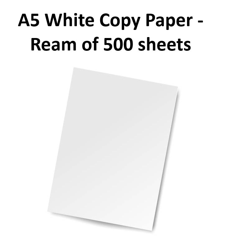 A5 White Copy Paper - Ream of 500 sheets