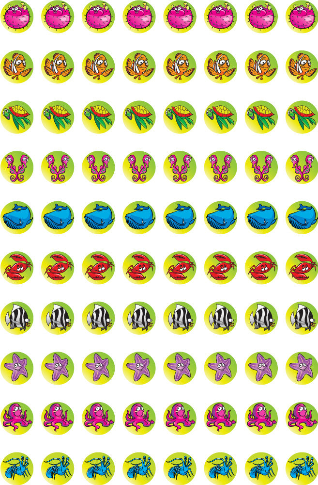 Sea Creatures/Marine - Dynamic Merit Stickers (Pack of 800)