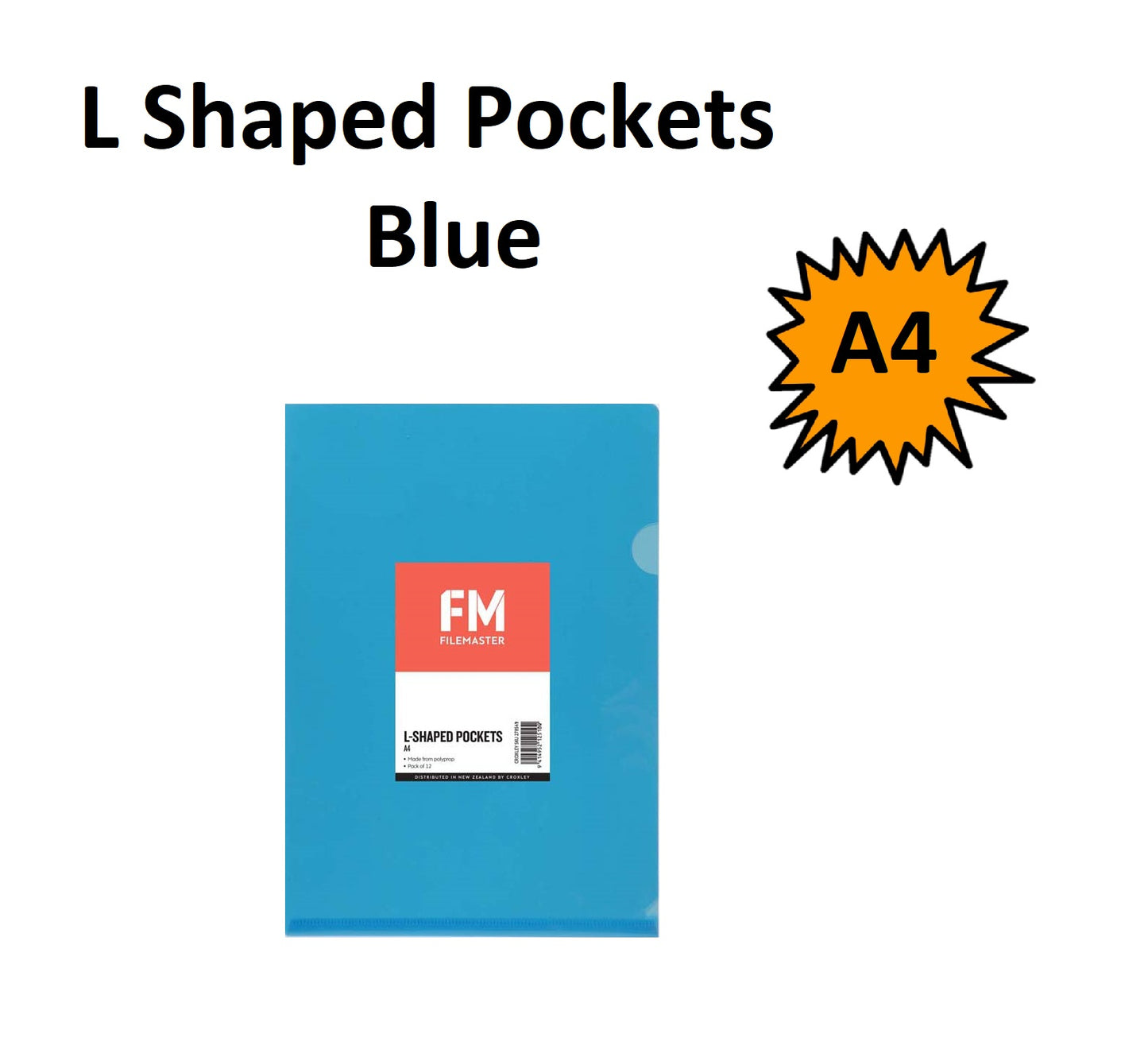 Blue - A4 L Shaped Pockets - single