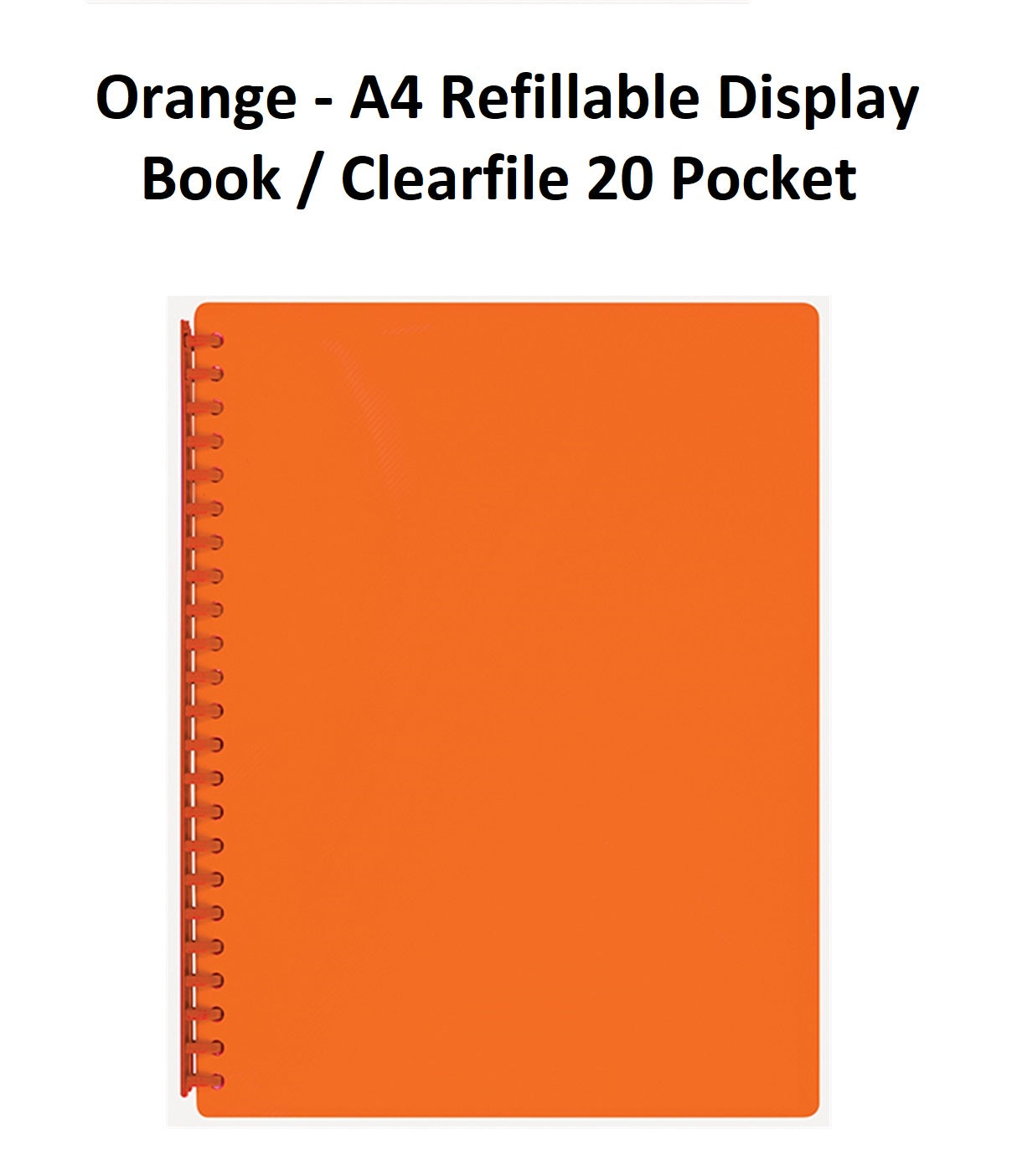 Orange - A4 Refillable Clearfile 20 Pocket