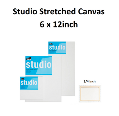6 x 12 inch - Studio Stretched Canvas 3/4 inch