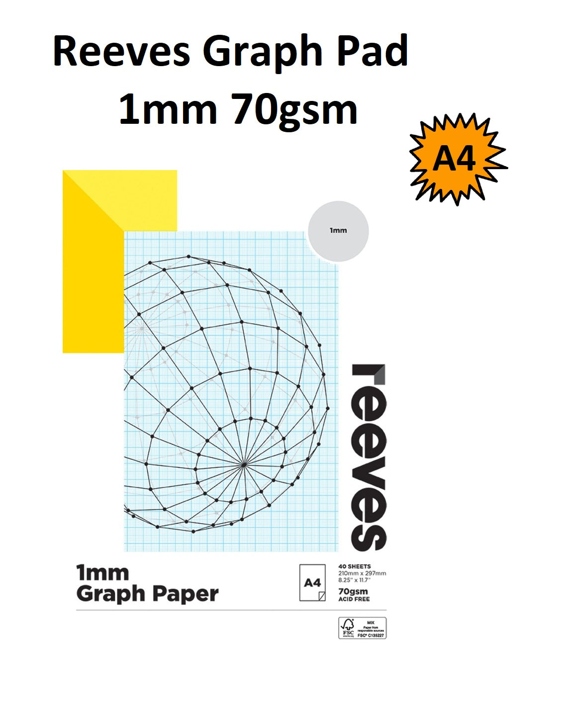 Reeves 1mm Graph Paper Pads A4