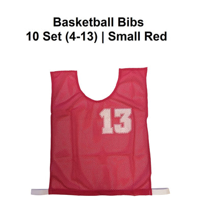 Basketball Bibs - 10 Set (4-13) | Small Red