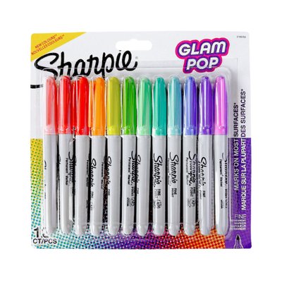Glam Pop Set of 12 - Fine Tip Sharpie Markers