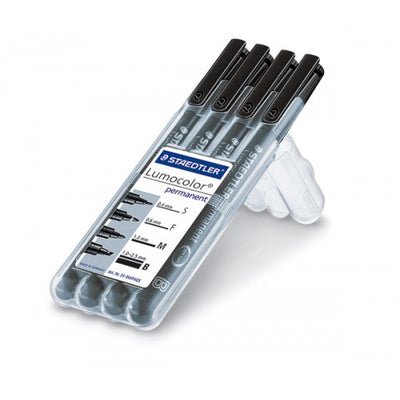Set of 4 - Lumocolor Permanent OHP Pen Black 4’s