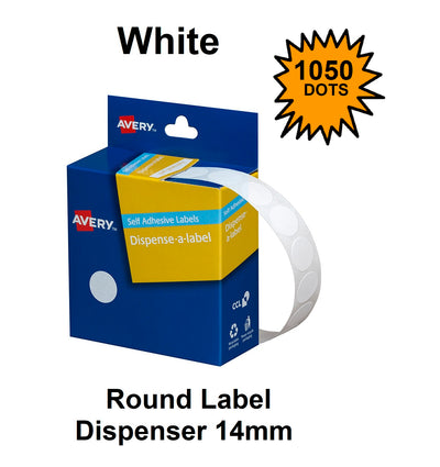 White 14mm - Coloured Dots Label Dispenser