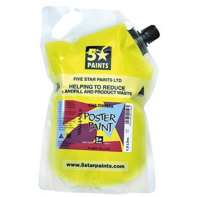 Fluoro Yellow 1.5L - Star Tempera Poster Paint Pouch