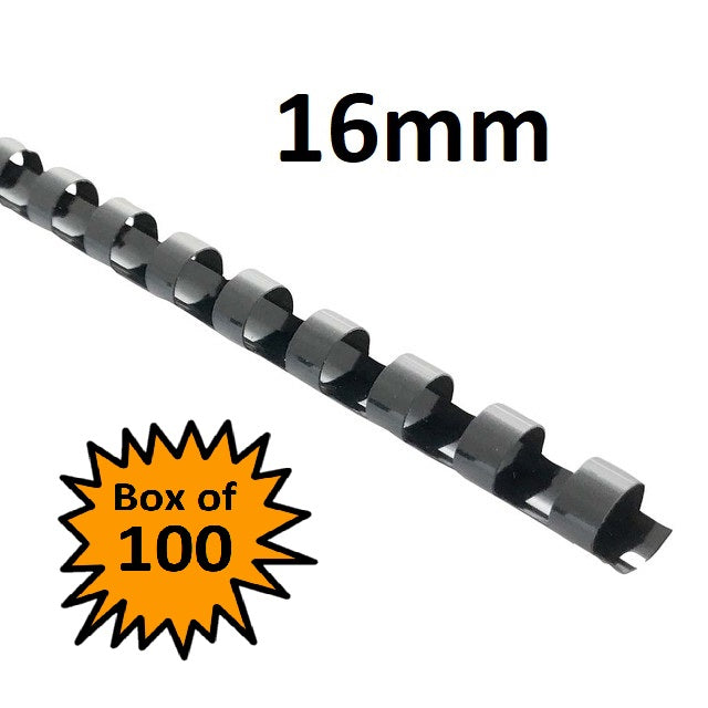 Black 16mm - Binding Coils (Box of 100)