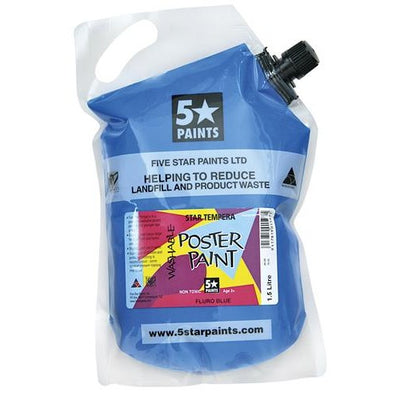 Fluoro Blue 1.5L - Star Tempera Poster Paint Pouch