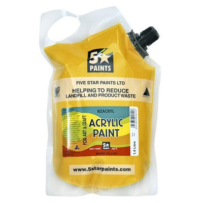 Warm Yellow 1.5L - Acrylic Paint Pouch (NZACRYL)