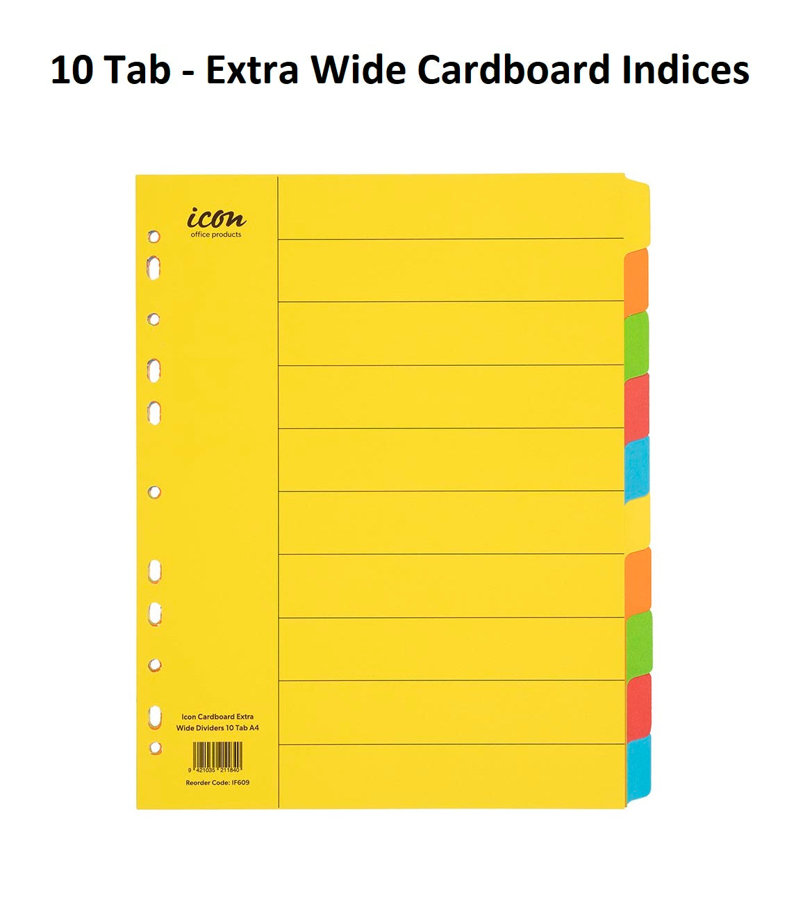 10 Tab - Extra Wide Cardboard Indices