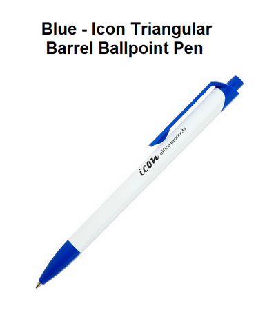 Blue - Icon Triangular Barrel Ballpoint Pen