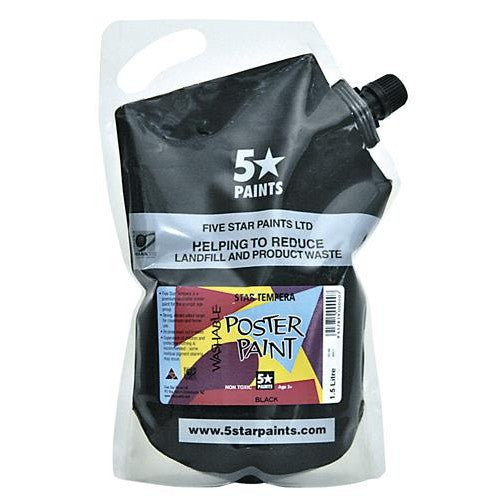 Black 1.5L - Star Tempera Poster Paint Pouch