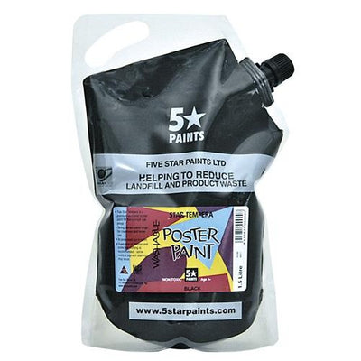 Black 1.5L - Star Tempera Poster Paint Pouch