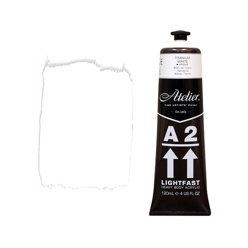 Titanium White 120ml - Chroma A2 Acrylic Paint
