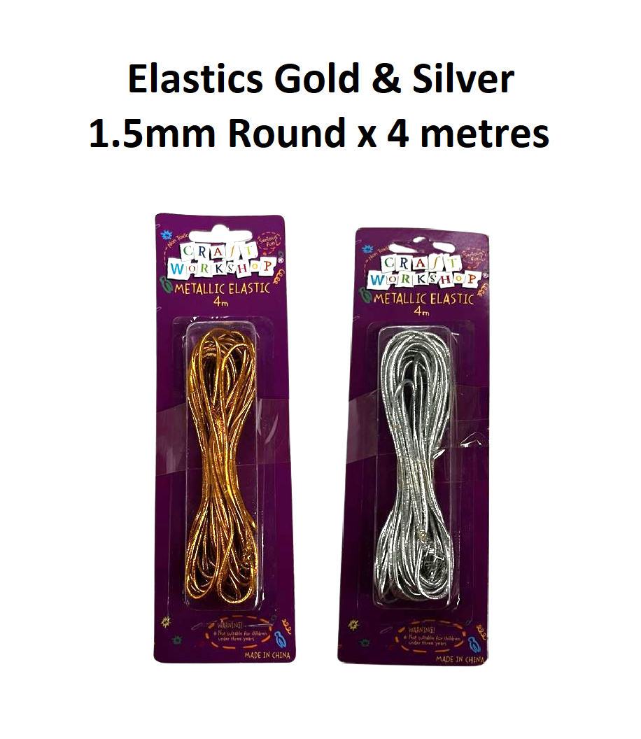 Elastics 1.5mm Round 4m - Gold & Silver