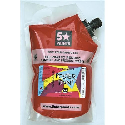 Crimson Red 1.5L - Star Tempera Poster Paint Pouch