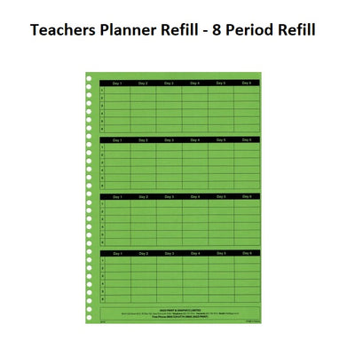 Teachers Planner Refill - 8 Period Refill