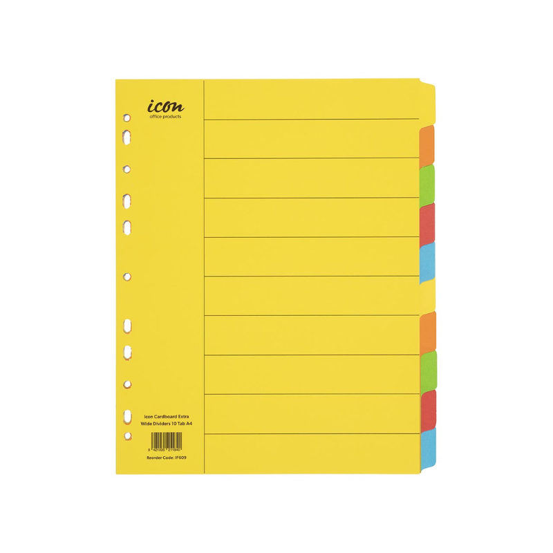 10 Tab - Extra Wide Cardboard Indices