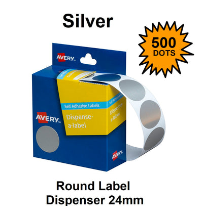 Silver 24mm - Coloured Dots Label Dispenser