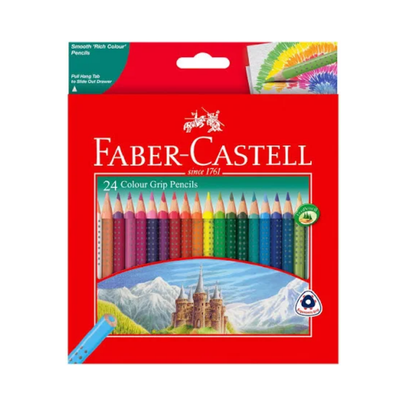 Faber Castell Triangular Grip Colour Pencils - 24's