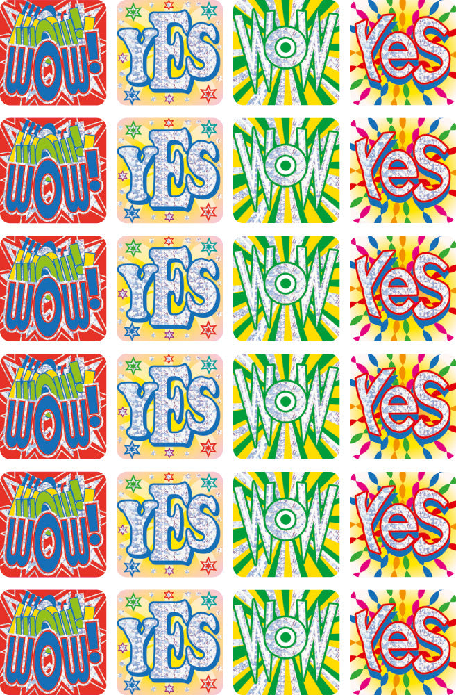 Wow/Yes - Foil Merit Stickers (Pack of 72)