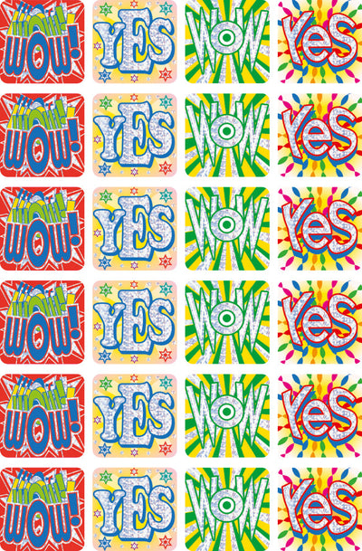 Wow/Yes - Foil Merit Stickers (Pack of 72)