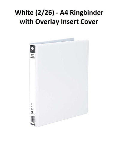 White (2/26) - A4 Ringbinder with Overlay Insert Cover